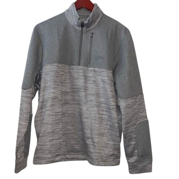 Callaway Mens Opti-Dri 1/4 Zip Pullover Jacket Gray S Polyester - Picture 1 of 11